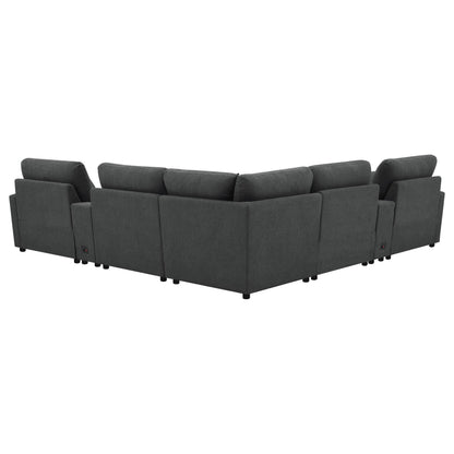 Collins 7-piece Modular Power Reclining Sectional Dark Grey - 609530P-SETA