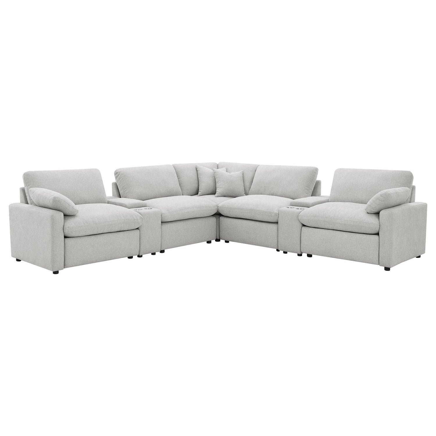 Collins 7-piece Modular Power Reclining Sectional Grey - 609560P-SETA