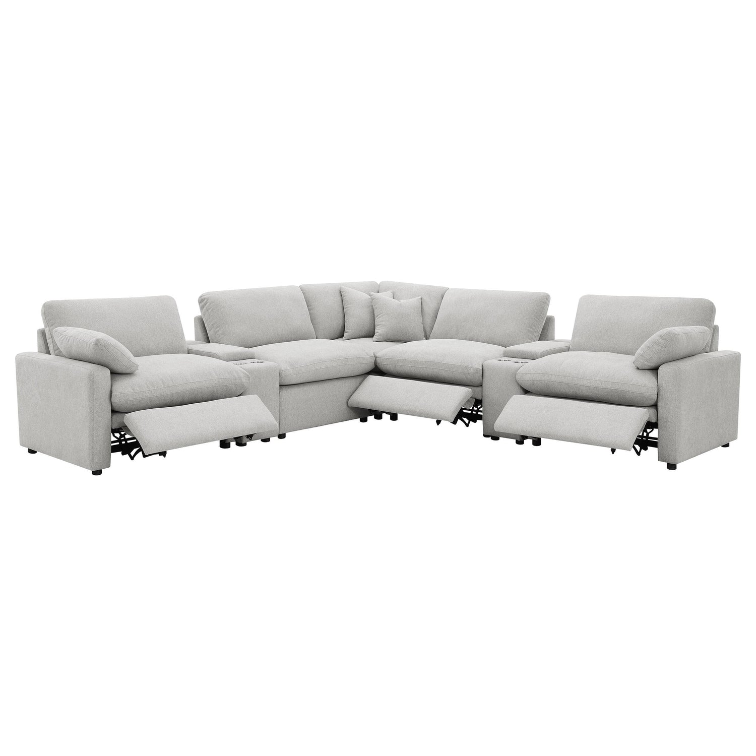 Collins 7-piece Modular Power Reclining Sectional Grey - 609560P-SETA
