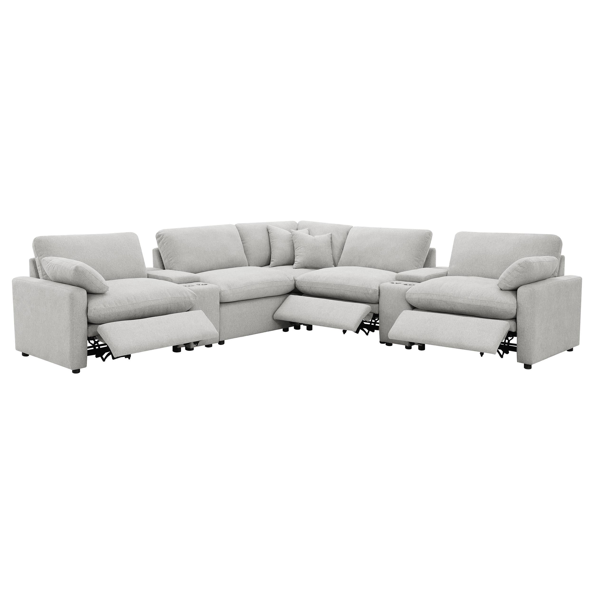 Collins 7-piece Modular Power Reclining Sectional Grey - 609560P-SETA