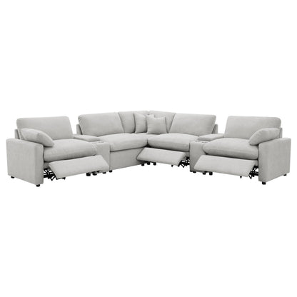 Collins 7-piece Modular Power Reclining Sectional Grey - 609560P-SETA