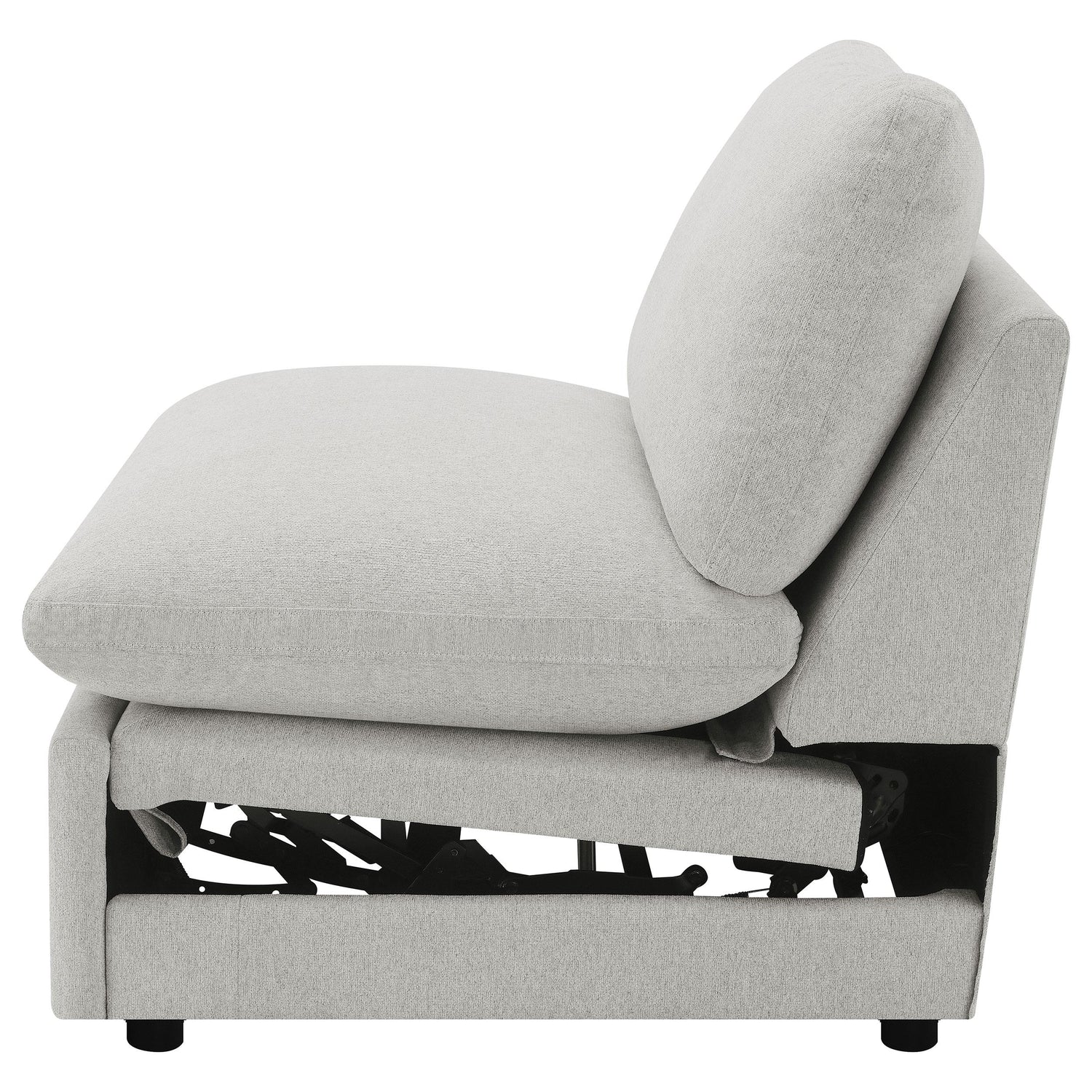 Collins Upholstered Armless Power Recliner Grey - 609560ARP
