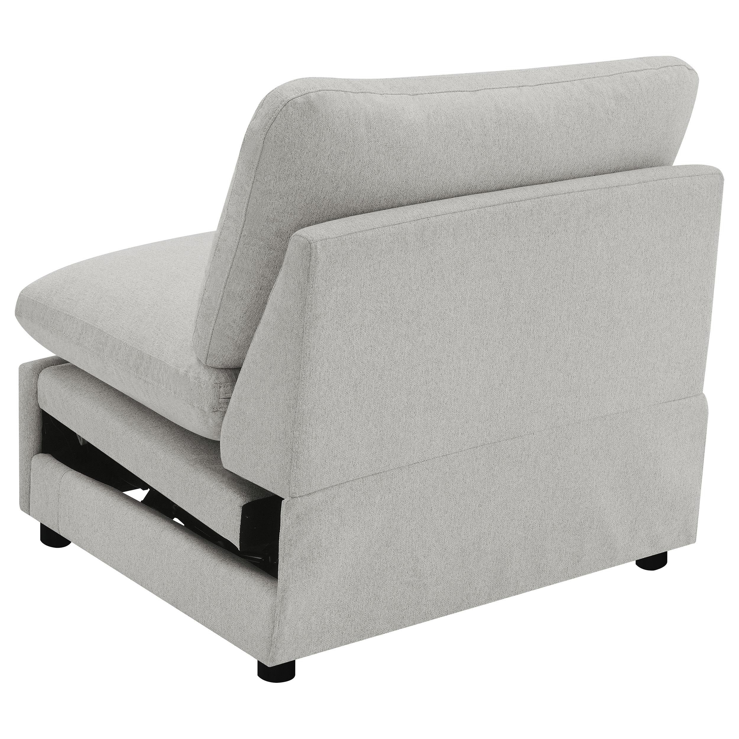 Collins Upholstered Armless Power Recliner Grey - 609560ARP