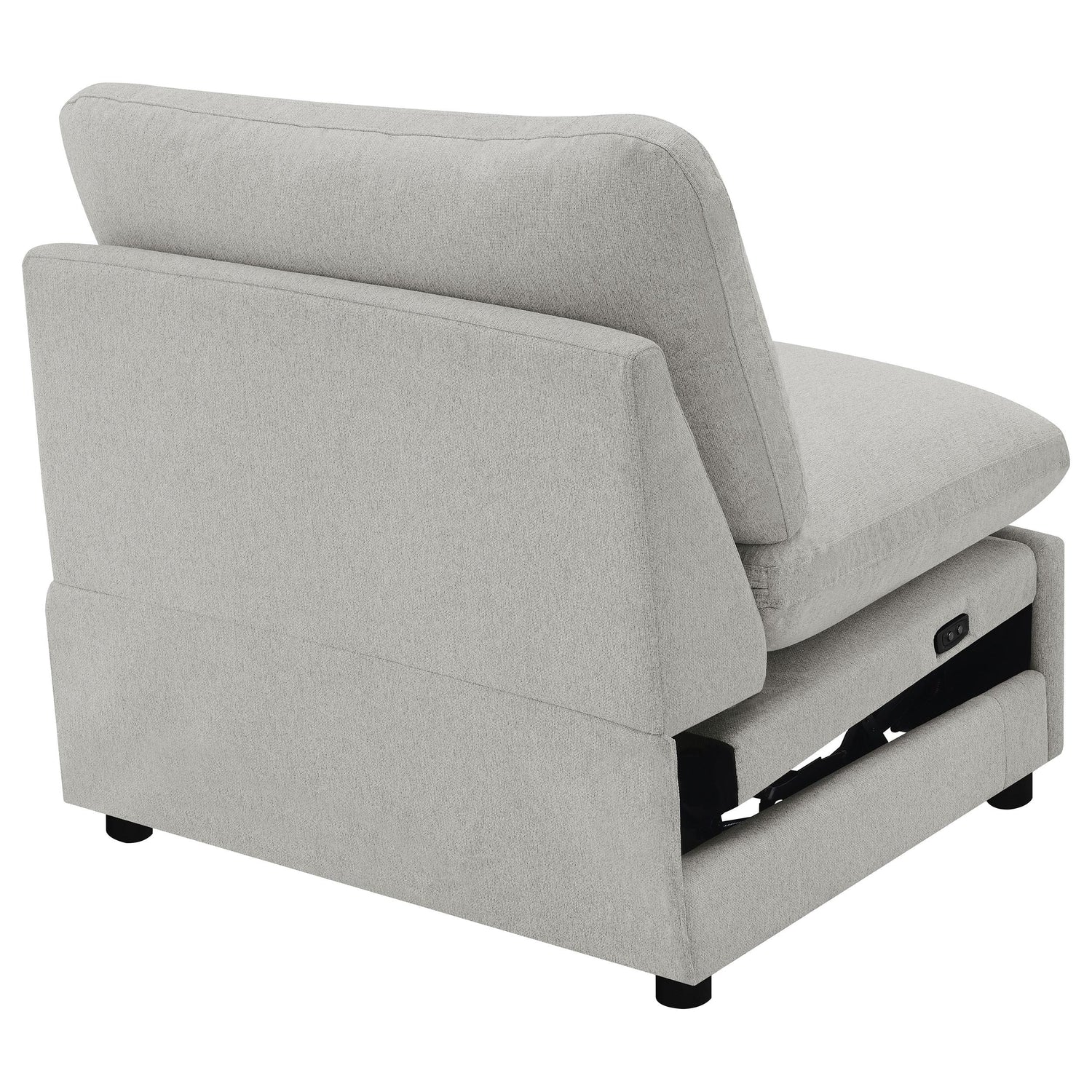Collins Upholstered Armless Power Recliner Grey - 609560ARP