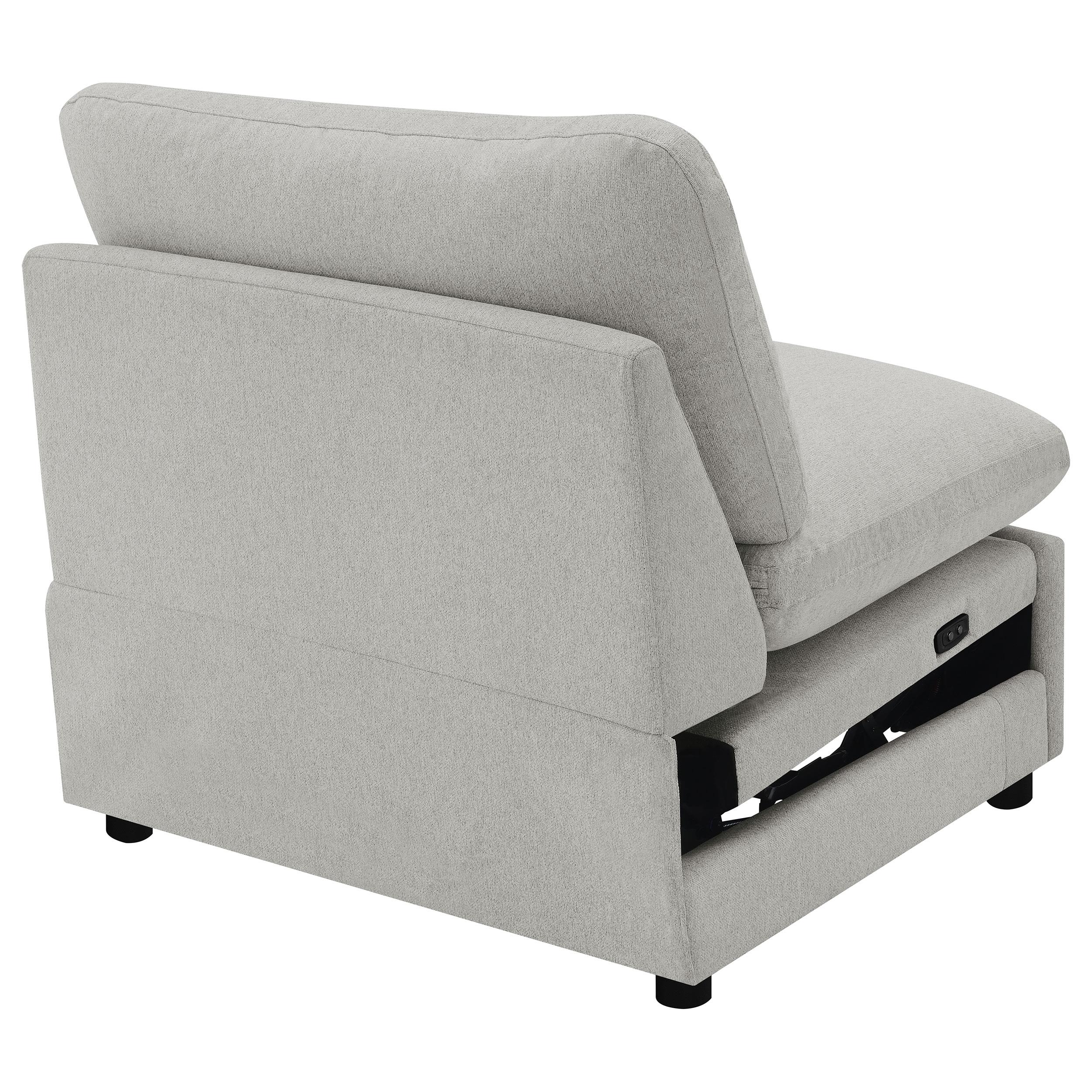 Collins Upholstered Armless Power Recliner Grey - 609560ARP