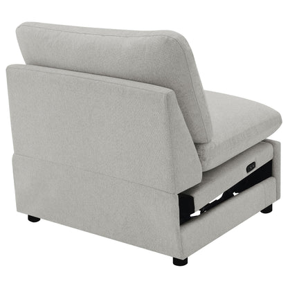 Collins Upholstered Armless Power Recliner Grey - 609560ARP