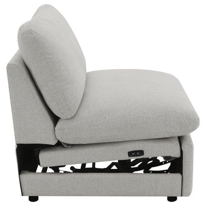 Collins Upholstered Armless Power Recliner Grey - 609560ARP