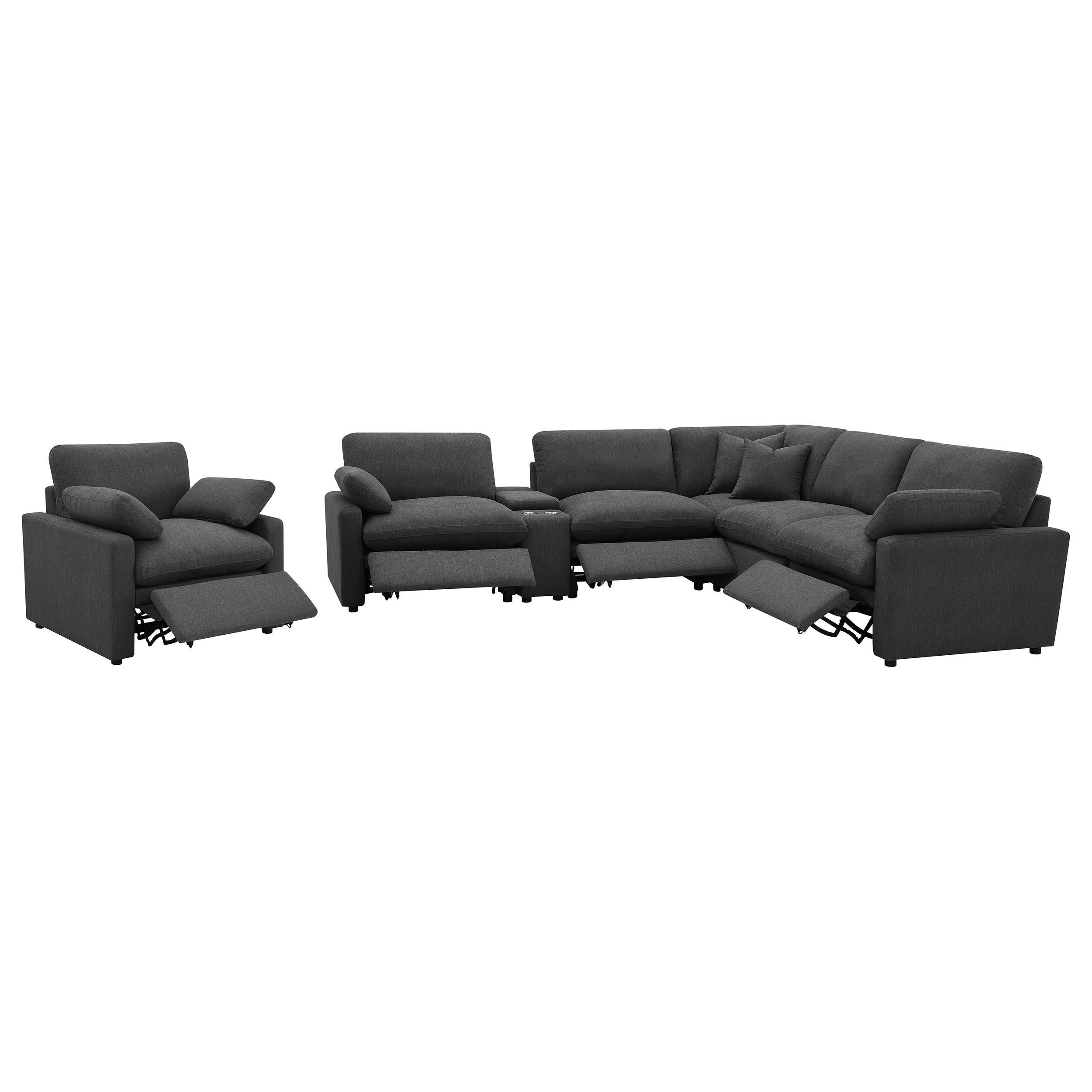 Collins Upholstered Power Recliner Chair Dark Grey - 609533P
