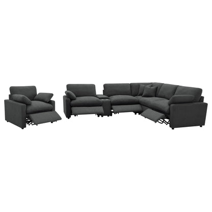 Collins Upholstered Power Recliner Chair Dark Grey - 609533P