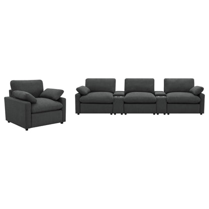 Collins Upholstered Power Recliner Chair Dark Grey - 609533P