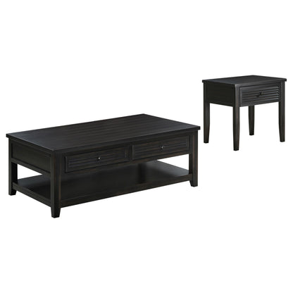 Concord 2-piece Coffee and End Table Set Distressed Java - 710578-S2