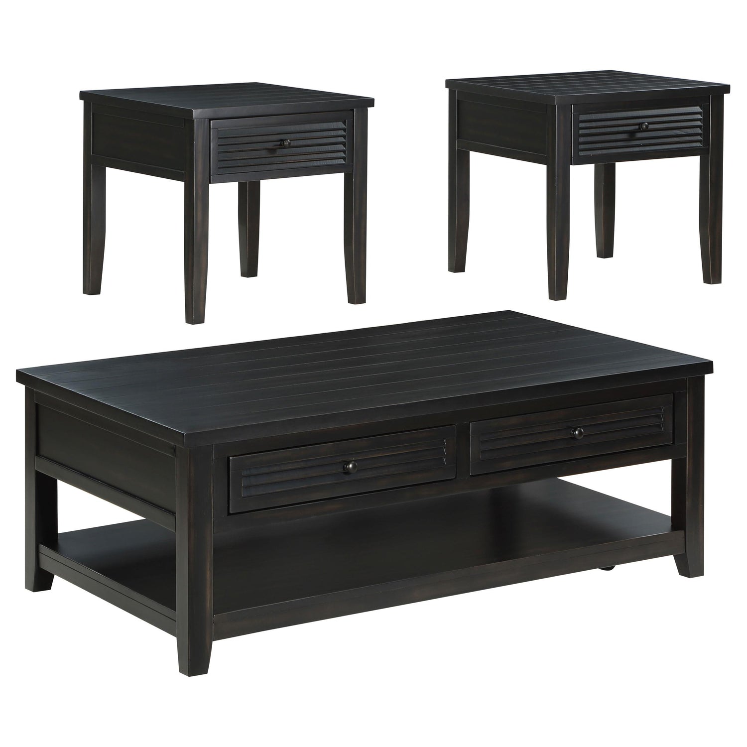 Concord 3-piece Coffee and End Table Set Distressed Java - 710578-S3