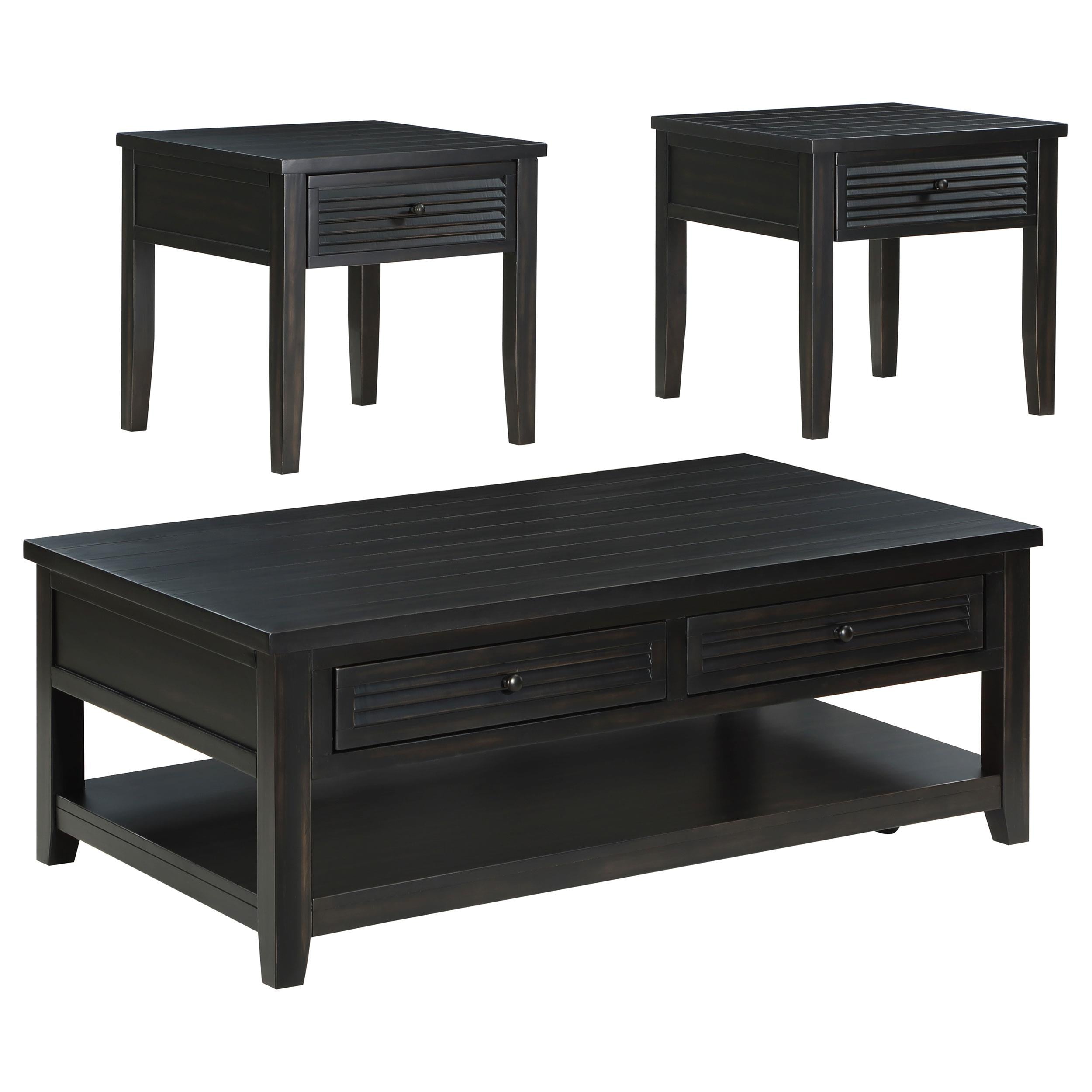 Concord 3-piece Coffee and End Table Set Distressed Java - 710578-S3