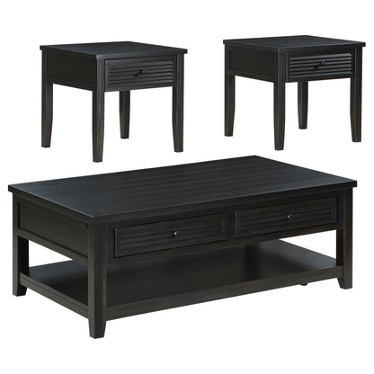 Concord 3-piece Coffee and End Table Set Distressed Java - 710578-S3