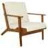 Connor Solid Wood Linen Lounge Chair - Cream - LCH01101112