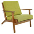 Connor Solid Wood Linen Lounge Chair - Pistachio Green - LCH01101111