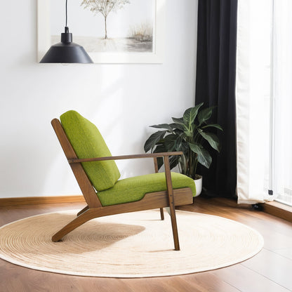 Connor Solid Wood Linen Lounge Chair - Pistachio Green - LCH01101111