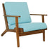 Connor Solid Wood Linen Lounge Chair - Sky Blue - LCH01101114