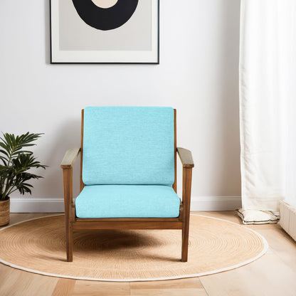 Connor Solid Wood Linen Lounge Chair - Sky Blue - LCH01101114
