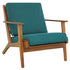 Connor Solid Wood Linen Lounge Chair - Teal - LCH01101113