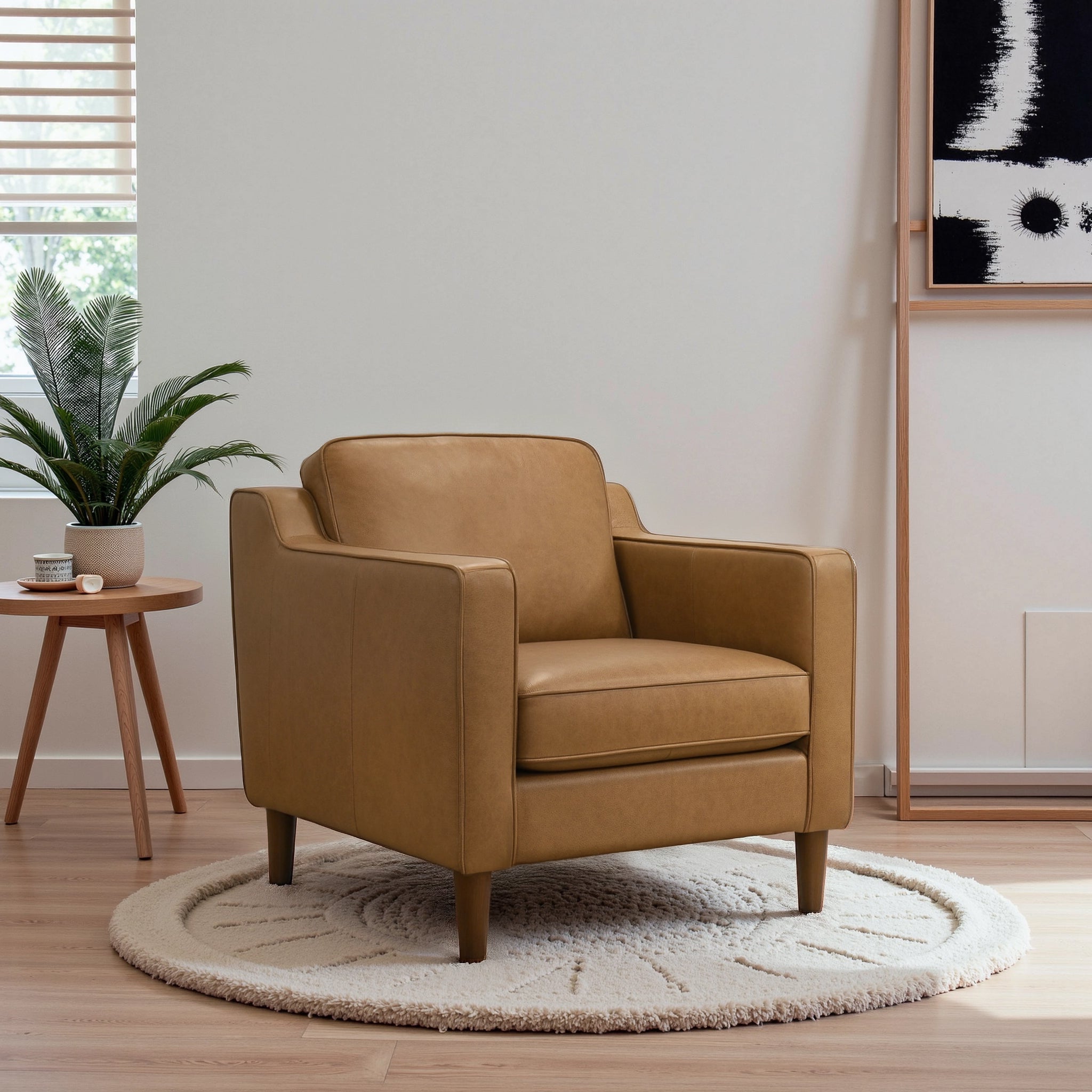 Cooper Tan Leather Lounge Chair - LCH00401701