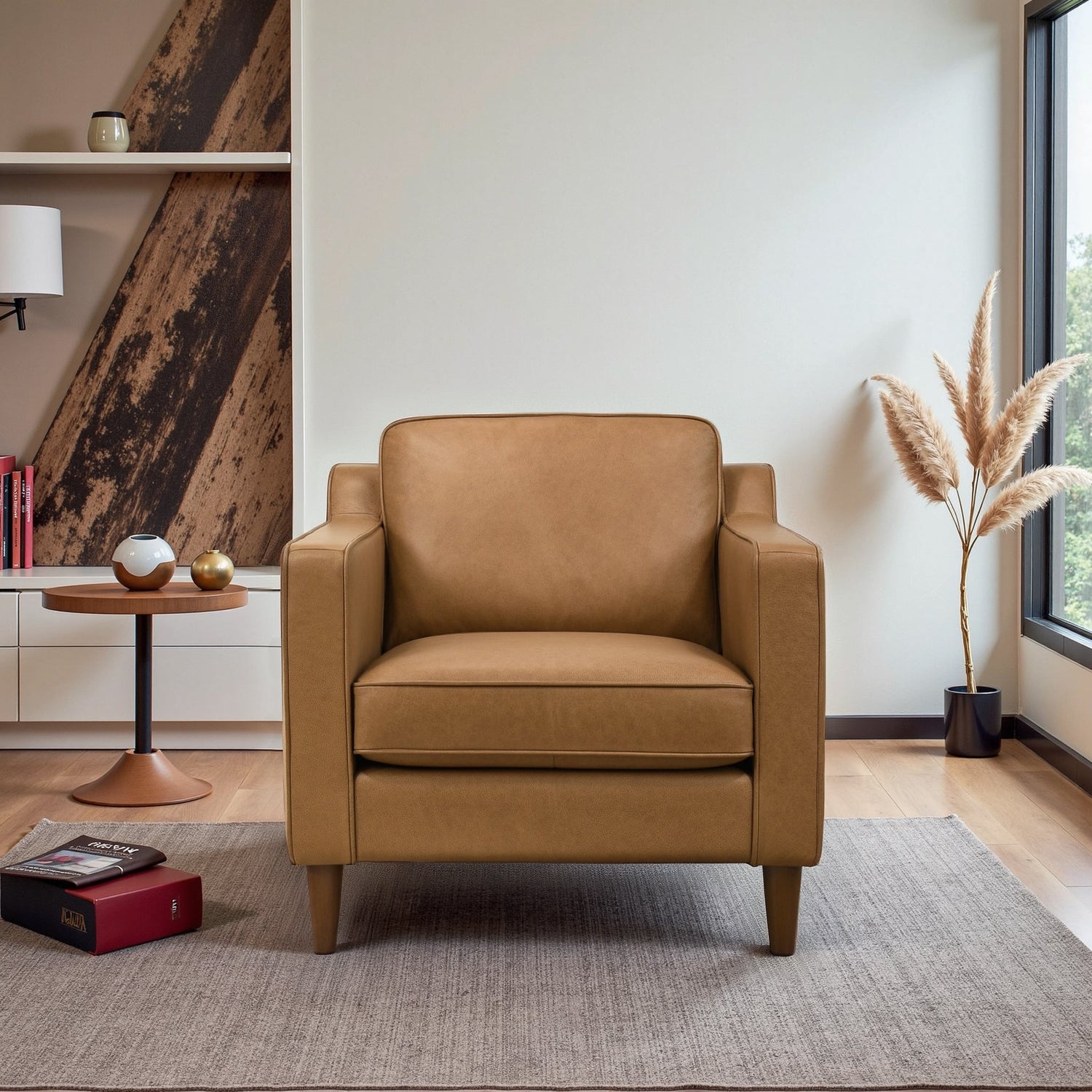 Cooper Tan Leather Lounge Chair - LCH00401701
