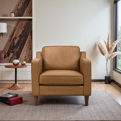 Cooper Tan Leather Lounge Chair - LCH00401701