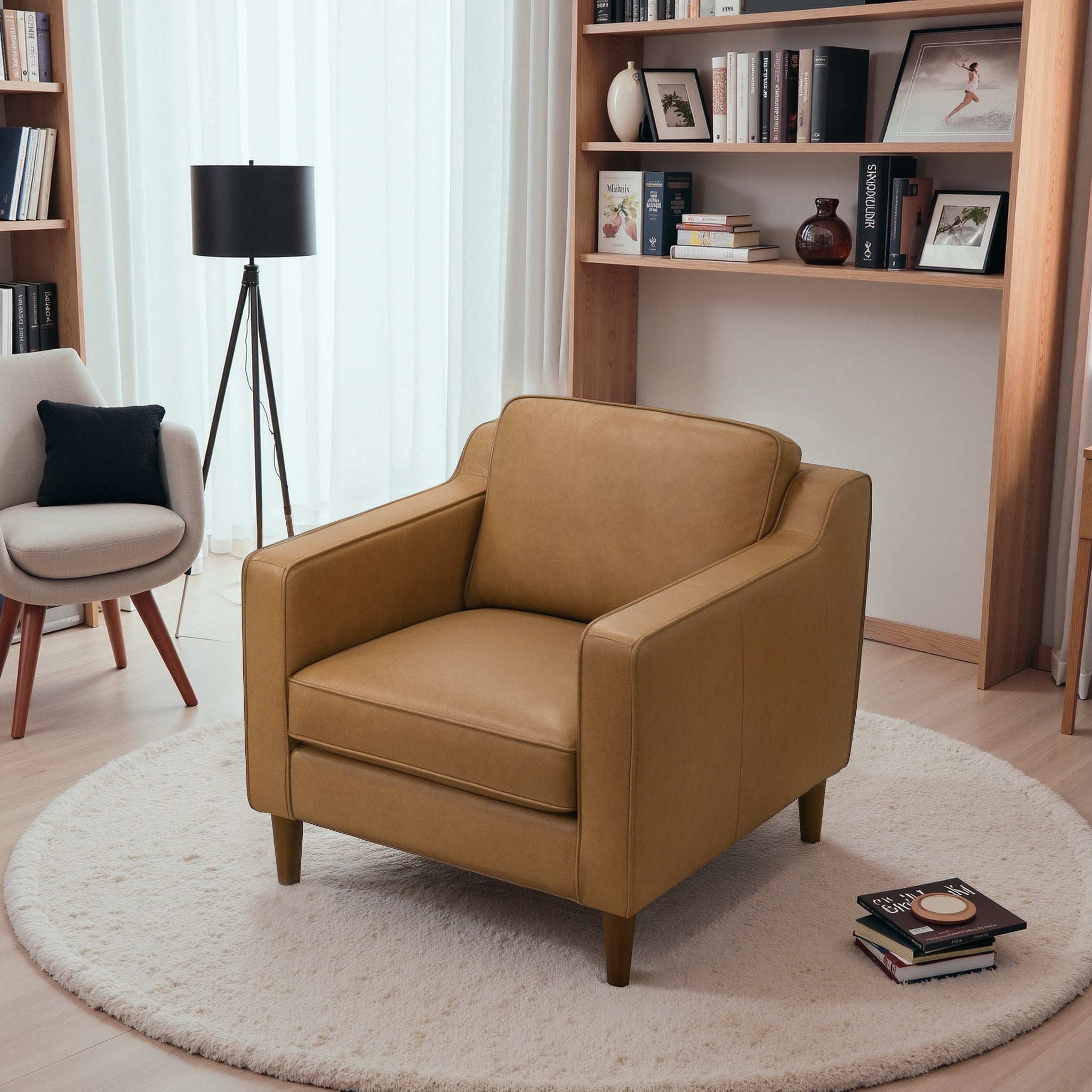 Cooper Tan Leather Lounge Chair - LCH00401701