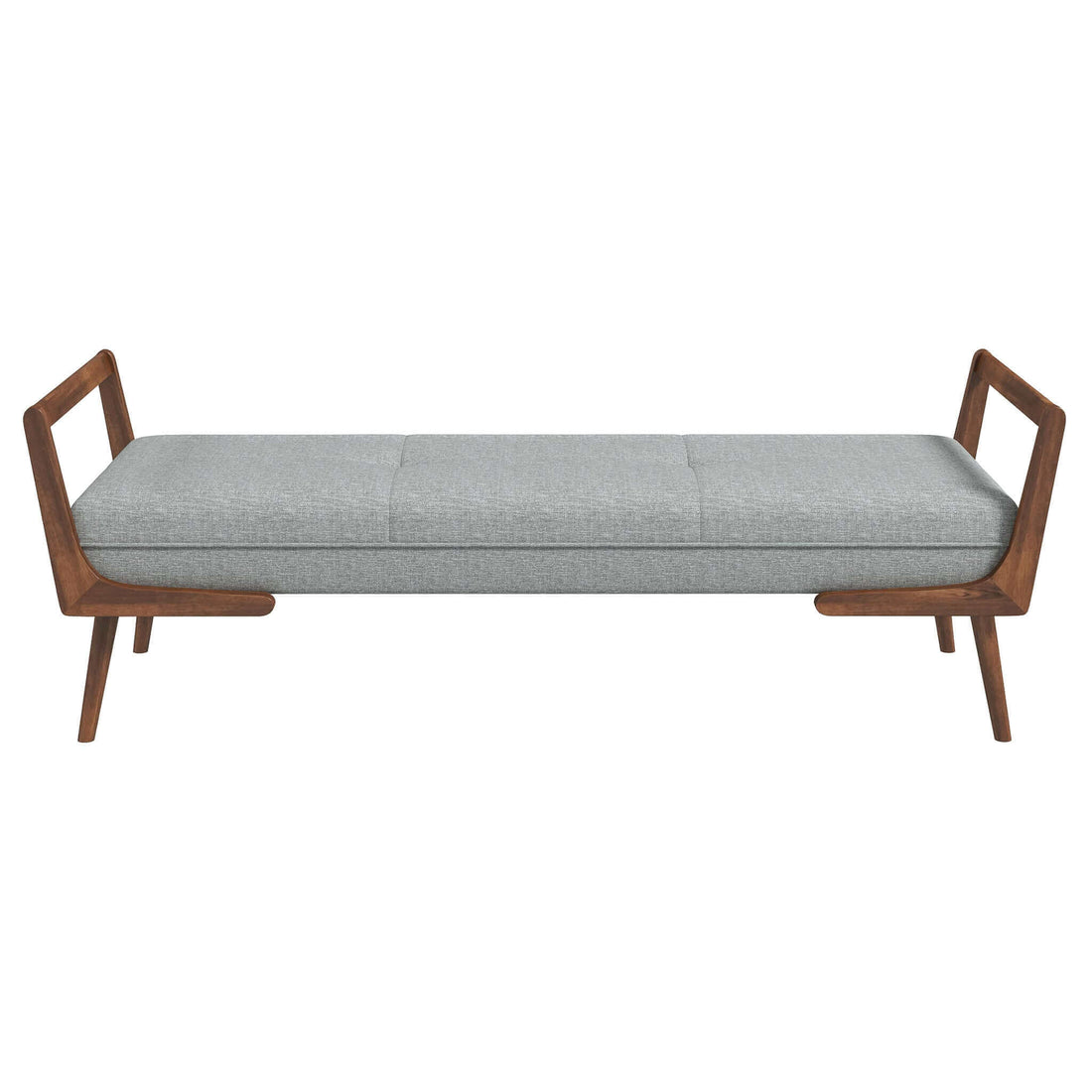 Cora Mid Century Modern Grey Fabric Bench - BEN00600301