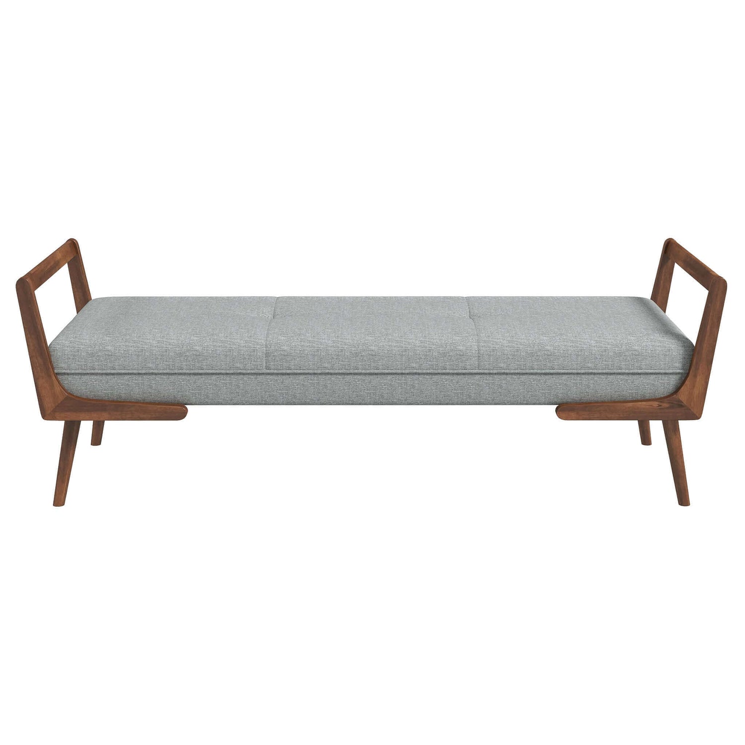 Cora Mid Century Modern Grey Fabric Bench - BEN00600301