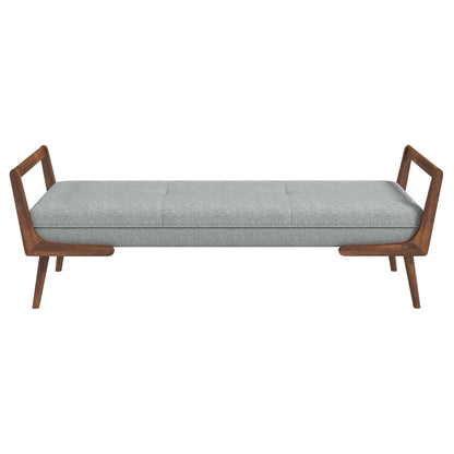 Cora Mid Century Modern Grey Fabric Bench - BEN00600301