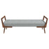 Cora Mid Century Modern Grey Fabric Bench - BEN00600301