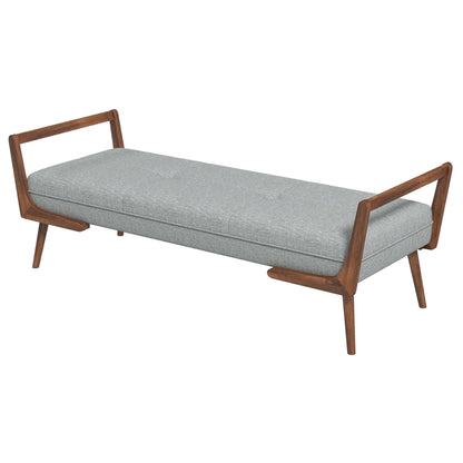 Cora Mid Century Modern Grey Fabric Bench - BEN00600301