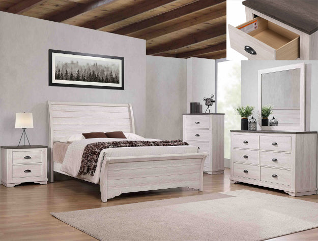 CORALEE QUEEN FOOTBOARD CHALK/Gray - B8130-Q-FB