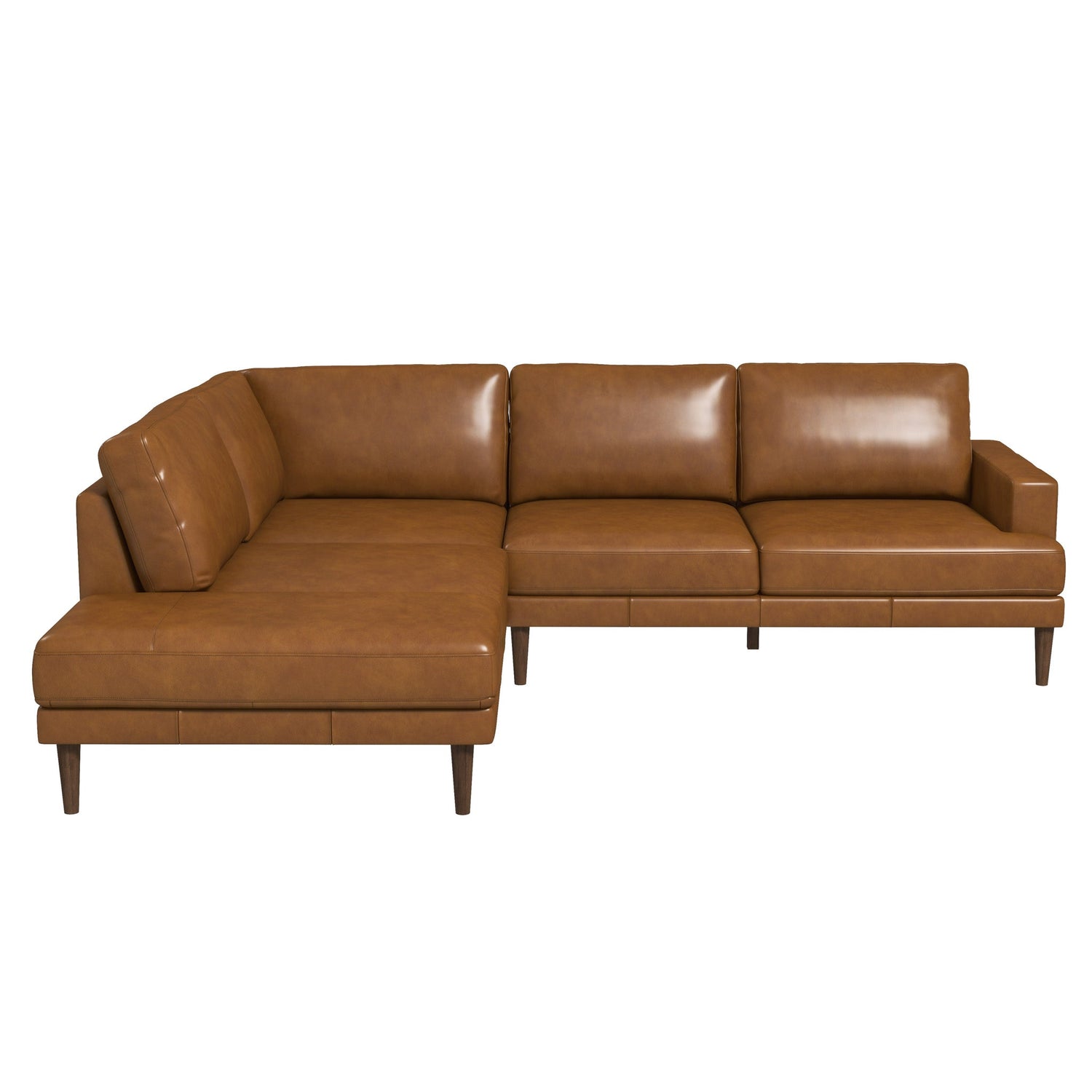 Corbin Left-Facing Tan Leather Sectional Sofa - SEC00402801