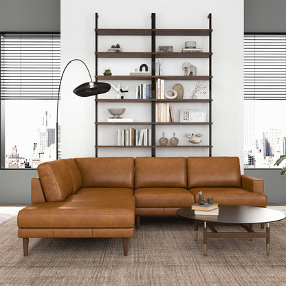 Corbin Left-Facing Tan Leather Sectional Sofa - SEC00402801