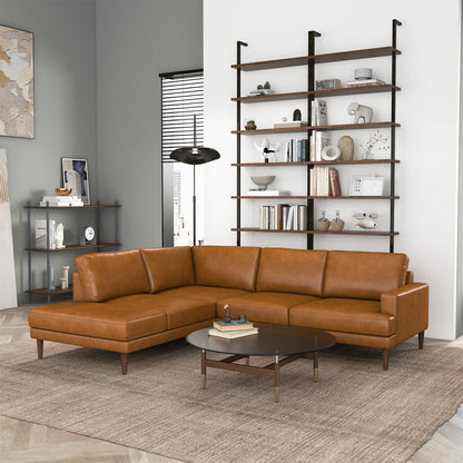 Corbin Left-Facing Tan Leather Sectional Sofa - SEC00402801