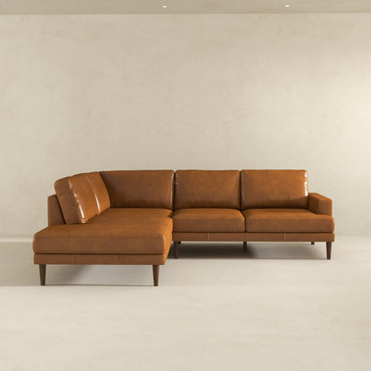 Corbin Left-Facing Tan Leather Sectional Sofa - SEC00402801