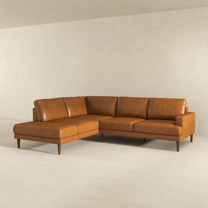 Corbin Left-Facing Tan Leather Sectional Sofa - SEC00402801