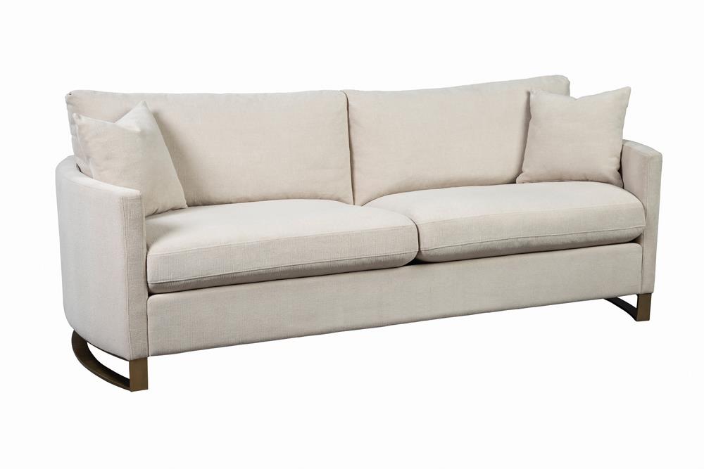 Corliss Beige Upholstered Arched Arms Sofa from Coaster - Luna Furniture