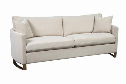 Corliss Beige Upholstered Arched Arms Sofa from Coaster - Luna Furniture