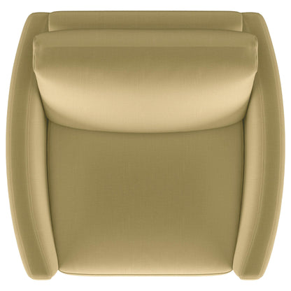 Corliss Velvet Upholstered Curved Track Arm Chair Camel - 508826