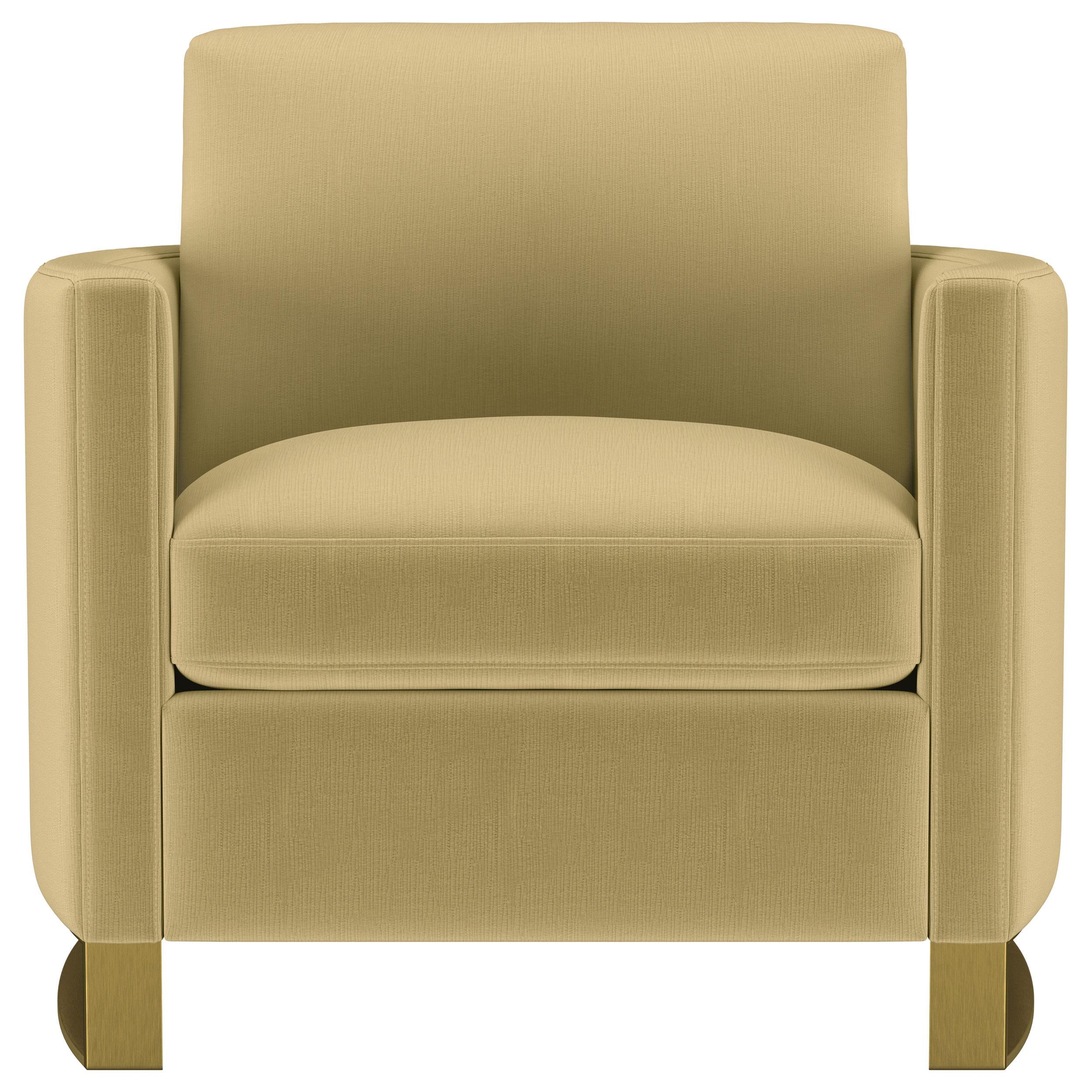 Corliss Velvet Upholstered Curved Track Arm Chair Camel - 508826