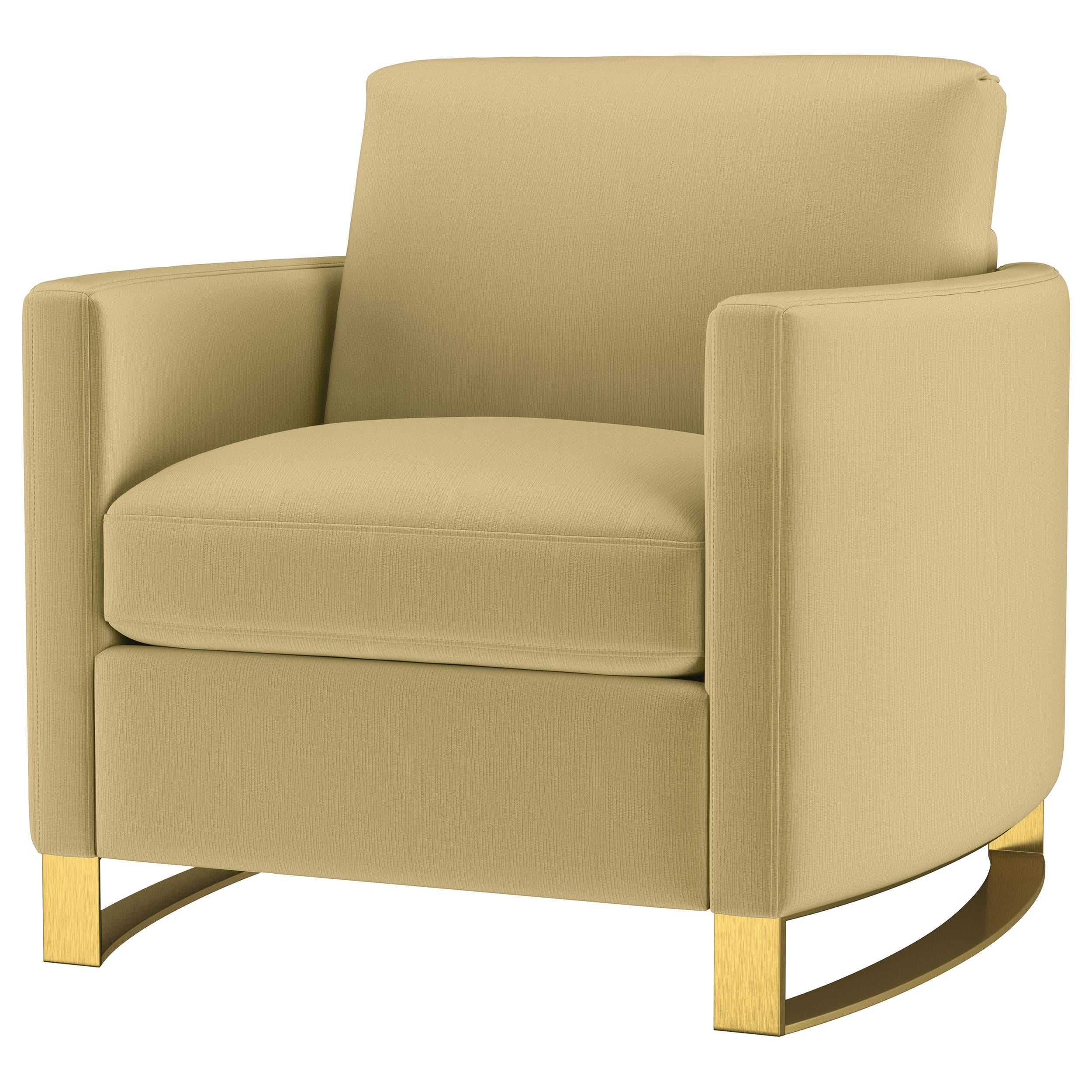 Corliss Velvet Upholstered Curved Track Arm Chair Camel - 508826