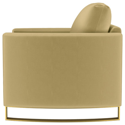 Corliss Velvet Upholstered Curved Track Arm Chair Camel - 508826