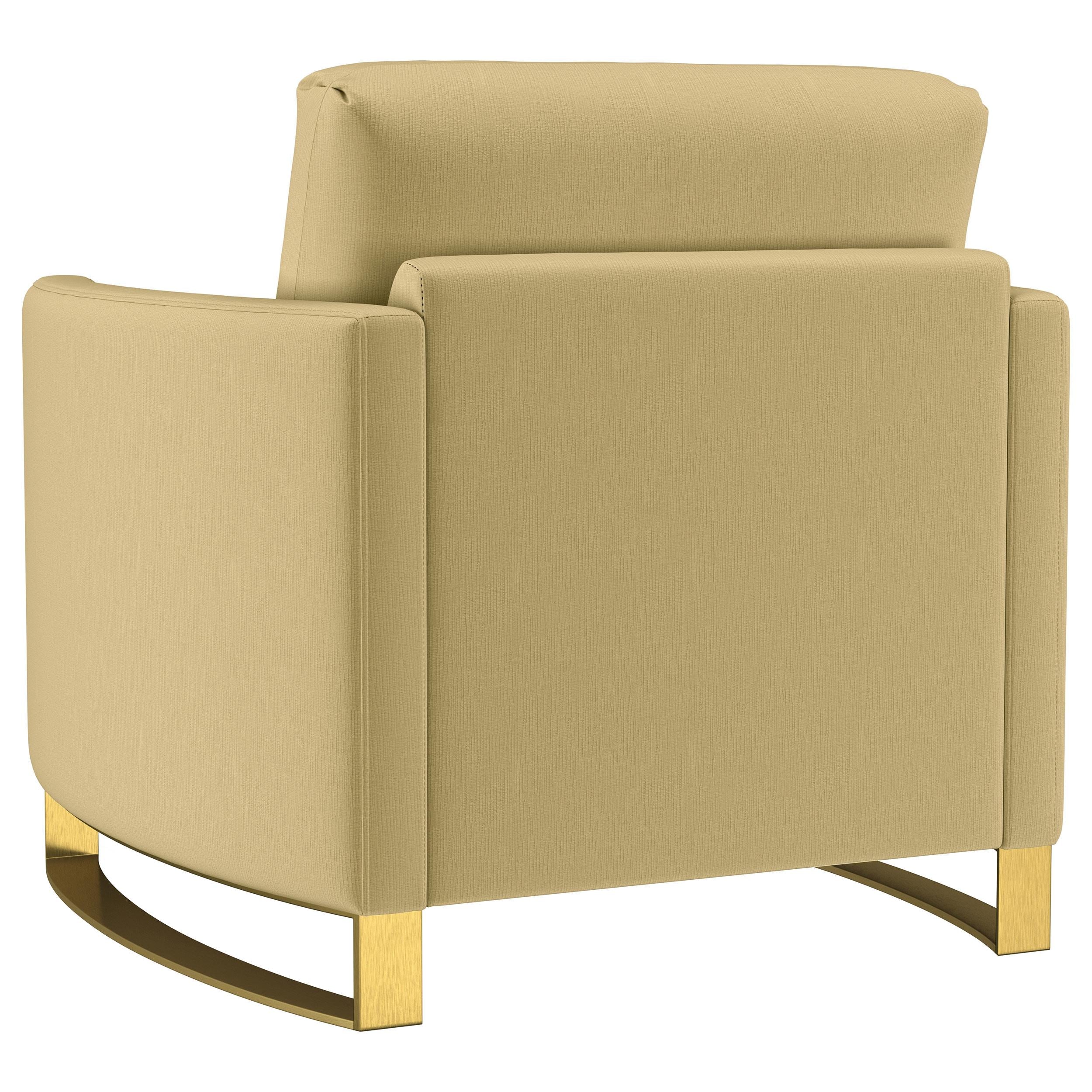 Corliss Velvet Upholstered Curved Track Arm Chair Camel - 508826