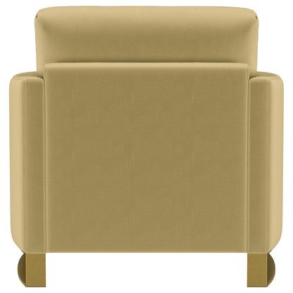 Corliss Velvet Upholstered Curved Track Arm Chair Camel - 508826