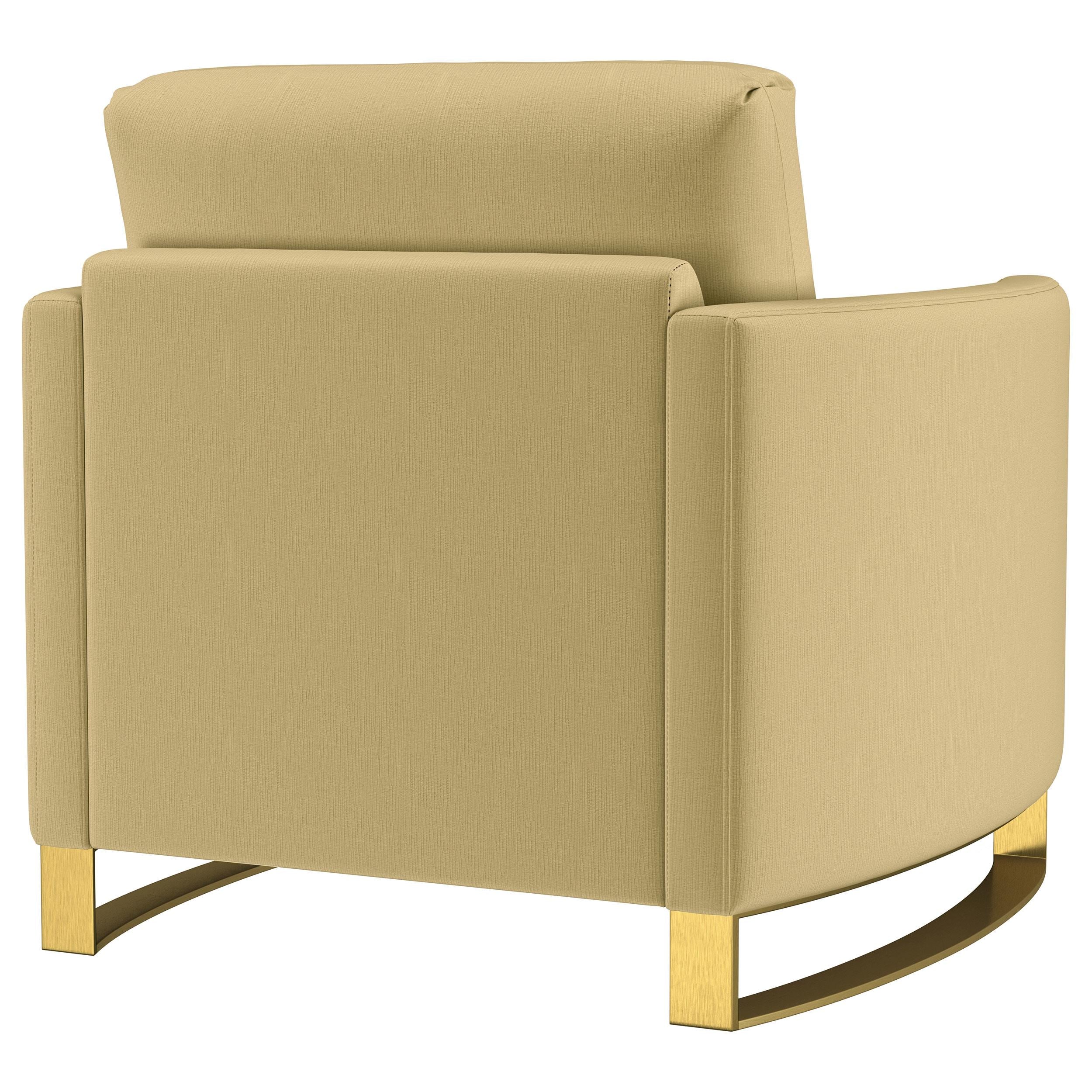 Corliss Velvet Upholstered Curved Track Arm Chair Camel - 508826