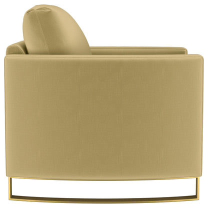 Corliss Velvet Upholstered Curved Track Arm Chair Camel - 508826