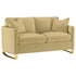 Corliss Velvet Upholstered Curved Track Arm Loveseat Camel - 508825